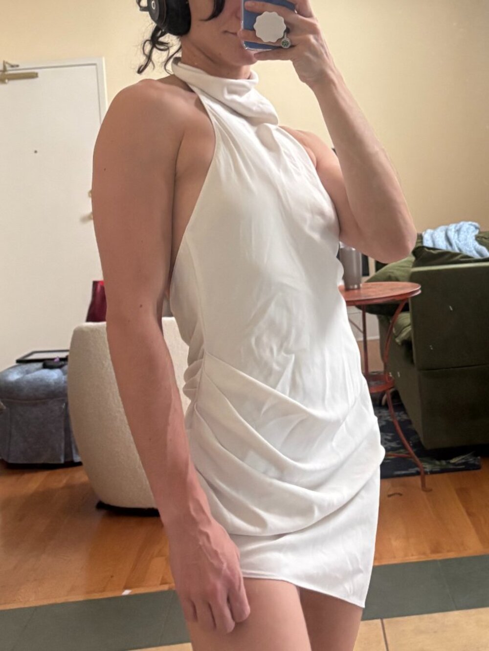 Amanda Uprichard Ivory Samba High Neck Mini